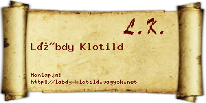 Lábdy Klotild névjegykártya